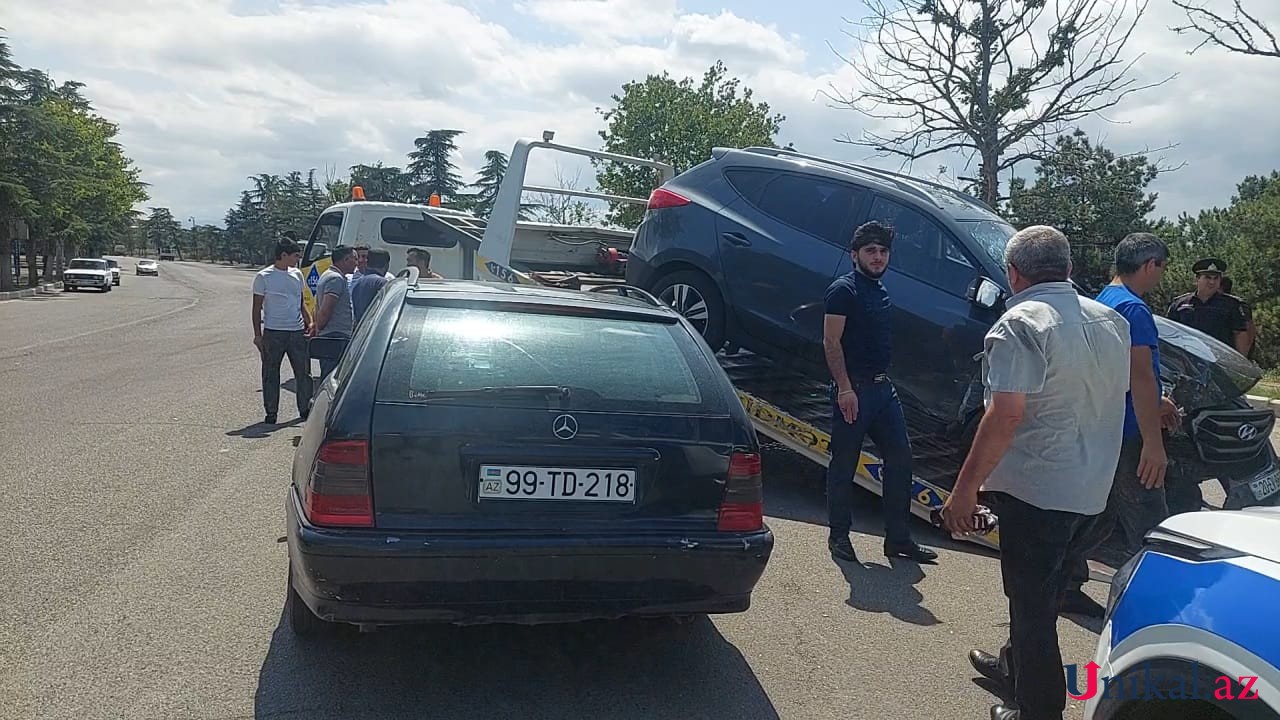 Gəncədə zəncirvari qəza - FOTOLAR